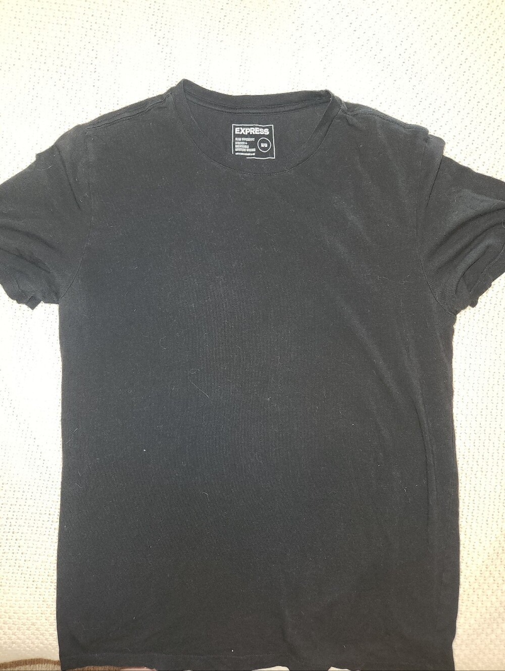 Two Express Men's Black Crewneck Short Sleeve Tee